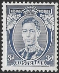 1937 Australia. SG.168a  KGVI 3d blue Die 1 White Wattles. U/M (MNH)