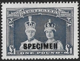 1937-49  Australia.  SG.178s  £1 bluish slate - overprint Specimen. (with RPS cert.) lightly mounted mint.