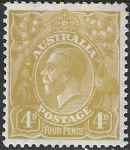 1929 Australia.  SG102   KGV 4d olive-yellow (some minor toning)  M/M