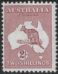 1929  Australia.  SG.110  2/- maroon Die II   U/M (MNH)