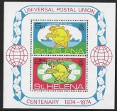 1974  St Helena.  MS.303  Centenary of UPU. mini sheet.  U/M (MNH)