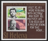 1974  St. Helena.  MS.306  Birth Centenary of Sir Winston Churchill. mini sheet.  U/M (MNH)