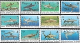 1994 British Indian Ocean Territory.  SG.155-66  Sharks set of 12 values U/M (MNH)
