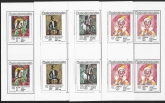 1986 Czechoslovakia  SG.2854-7  Circus & Variety Acts on Paintings  in sheetlets of 4 U/M (MNH)