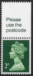 X1050  2p phos deep green  imperf right. ex booklet Walsall  U/M (MNH)