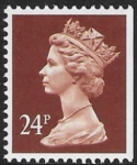 X1053  24p phos chestnut  imperf right. ex booklet.  Walsall U/M (MNH)
