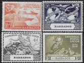 1949 Barbados  SG.267-70  universal postal Union  set 4 values U/M (MNH)