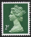 X927 2p phos deep green Type III (fromcyld, 16 only)  Harrison U/M (MNH)