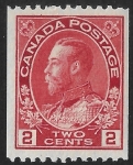 1914  Canada SG.218  2c deep rose red  perf12 x imperf. U/M (MNH)
