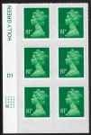 U2929  81p 2B  green M14L  Cyld.  D1  grid position  R4 C1  DLR U/M (MNH)