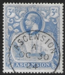 1924  Ascension.  SG.14  3d blue  fine used.