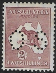 1924  Australia  SG.O77  2/- maroon  perfin 'OS' . lightly mounted mint.