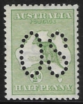 1913 Australia  SG.O1  ½d green  perfin 'OS'  lightly mounted mint.