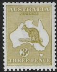 1915 Australia  SG.37  3d yellow-olive lightly mounted mint.