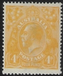 1916  Australia  SG.22b  4d lemon-yellow.  lightly mounted mint.