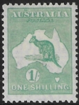 1929  Australia  SG.109  1/- blue-green lightly mounted mint.