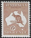 1929  Australia   SG.107  6d chestnut  lightly mounted mint.