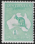 1916  Australia  SG.40  1/- blue-green  lightly mounted mint.