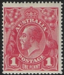1914  Australia  SG.21 1d carmine red U/M (MNH)