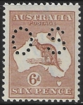 1923 Australia  SG.O76  6d  chestnut  perfin 'OS'  U/M (MNH)