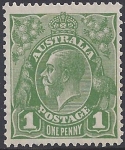 1928  Australia  SG.95b  1d sage green perf 13½ x 12½ die 2  U/M (MNH)