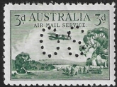 1929  Australia  SG.O119  3d green 'AIR' perfin OS  U/M (MNH)