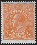 1933  Australia  SG.124  ½d orange  U/M (MNH)