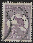 1915  Australia  SG.O47  9d violet  Perfin OS fine used.