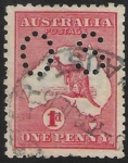 1914  Australia  SG.O17  1d red  perfin OS  fine used