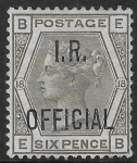 Great Britain SG.O4  6d grey overprinted I.R. OFFICIAL  very lightly mounted