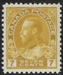 1915  Canada  SG.208  7c olive-yellow  mounted mint.