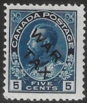 1915  Canada  SG.225 5c blue overprinted 'WAR TAX'  (expertised)  mounted mint.