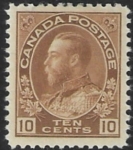 1925  Canada  SG.254  10c bistre brown  mounted mint.