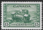 1942  Canada  SG.384  13c dull green. nicely centred  U/M (MNH)
