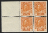 1922  Canada  SG.246aa  1c chrome yellow  booklet pane of 4+ 2 labels U/M (MNH)