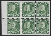 1930  Canada  SG.290a  2c green  booklet pane of 6  U/M (MNH)