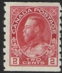 1912 Canada  SG.223   2 cent scarlet imperf x perf 8  mounted mint.
