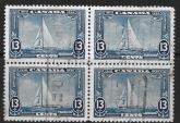 1935 Canada  SG.340  Siver Jubilee  13c blue  block of 4 fine used