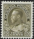 1912 Canada  SG.212  20c olive green. mounted mint. ref B