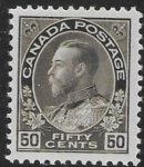 1911  Canada SG.215  50c sepia. very lightly mounted mint.