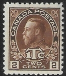 1916 Canada  SG.240 2c+1c deep brown die II perf 12.  mounted mint