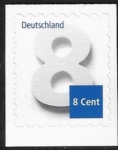 2015  Germany. SG.4015a  8c numeral S/adhesive ex booklet  U/M (MNH)