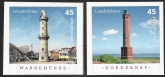 2011 Germany. SG.3724b & c Lighthouses S/adh. ex booklet  U/M (MNH)