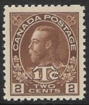 1916  Canda  SG.239  2c + 1c  yellow brown die II   U/M (MNH)