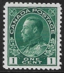 1911  Canada  SG.198a  1c deep bluish green (with fine horizontal lines across stamp). U/M (MNH)