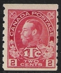1916 Canada SG.234  2c+1c carmine  die1 imperf x perf 8  U/M (MNH)