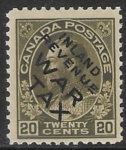 1915  SG.226 (Unitrade MR2ci) 20c olive green overprinted 'Inland Revenue WAR TAX'  U/M (MNH)