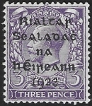 1922  Ireland  SG.5  3d violet  5 line overprint in black by Dollard. U/M (MNH