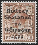 1922  Ireland  SG.7  5d brown   5 line overprint in black by Dollard.  U/M (MNH)