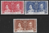 1937 Antigua SG.95-7 Coronation set 3 values U/M (MNH)